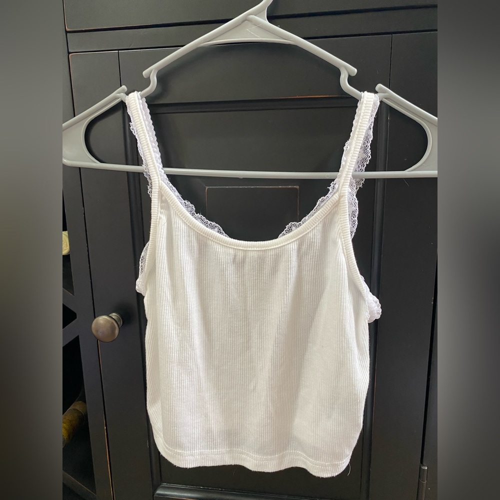 Shein white lace lined tank top.
